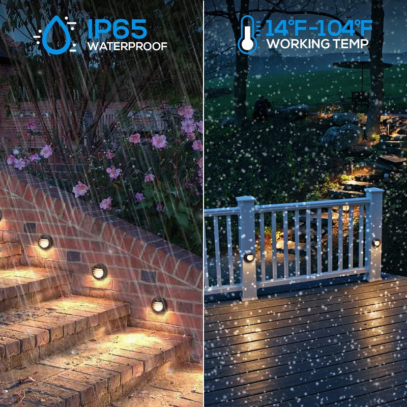 LEONLITE أضواء الدرج LED منخفضة الجهد من ليونلايت، 3 واط CRI90 12-24 فولت AC/DC، ضوء سلالم حواف المناظر الطبيعية، ضوء سلالم مزود بفتحات، مقاوم للماء IP65، من الألمنيوم، 3000 كلفن أبيض دافئ، برونزي، عبوة من 6 - Image 2